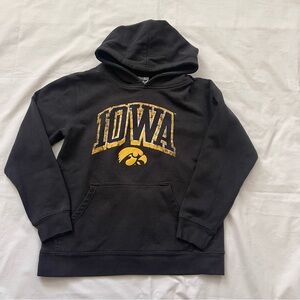 Russell Iowa Hawkeyes Youth Large 10/12 Black Hoodie Long Sleeve, Iowa Logo
